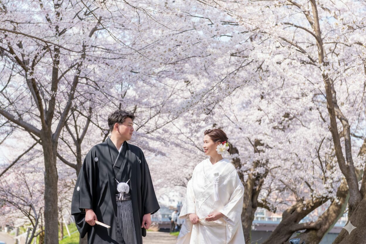 四季のはじまりを告げる花『桜』のフォトウエディング